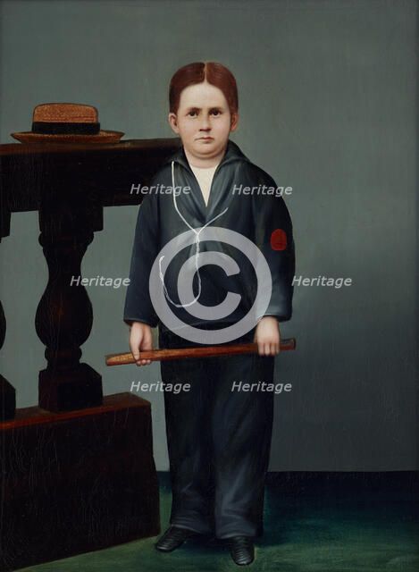Portrait of a boy with double chin, after 1880. Creator: Unknown.