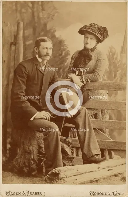 Portrait of a Canadian couple, about 1885. Creator: Gagen & Fraser.