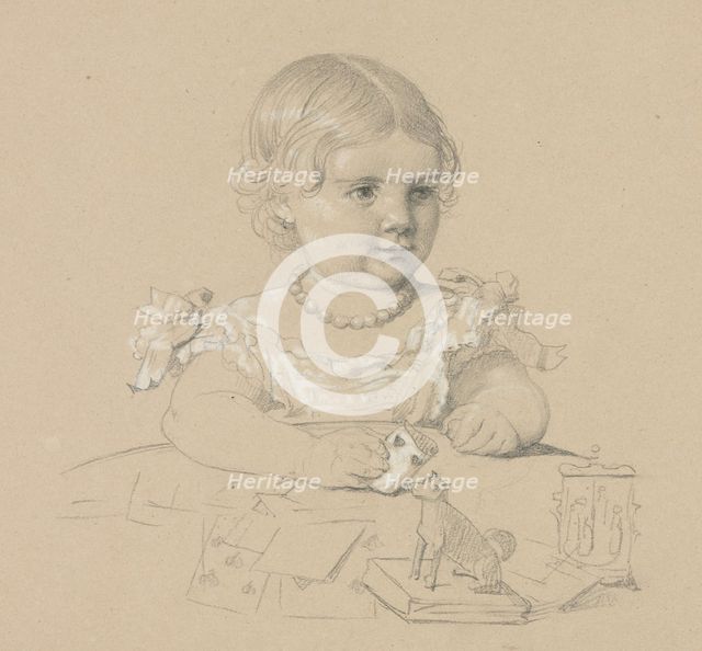 Portrait of a Child, 1800s. Creator: Henri Lehmann (French, 1814-1882).