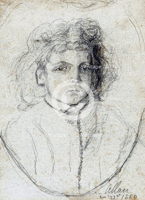 Portrait of a child, 1880.Artist: Allan