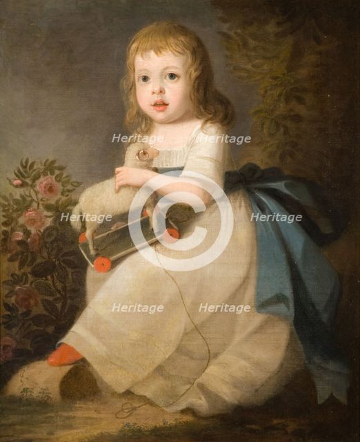 Portrait of a Child with a Toy Sheep, 1850. Creator: Unknown.