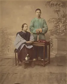 [Portrait of a Chinese Couple], 1870s. Creator: Unknown