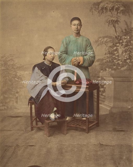 [Portrait of a Chinese Couple], 1870s. Creator: Unknown.