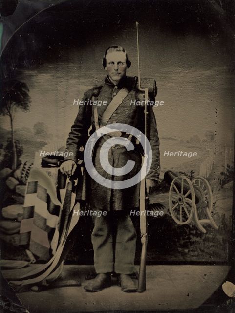 Portrait of a Civil War Soldier, 1860s. Creator: Unknown.