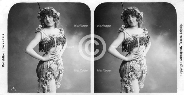 Portrait of a costumed woman, early 20th century.Artist: Aristophot