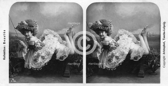 Portrait of a costumed woman, early 20th century.Artist: Aristophot