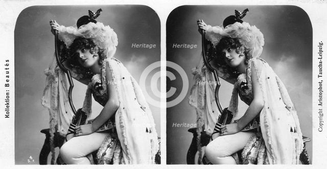 Portrait of a costumed woman, early 20th century.Artist: Aristophot