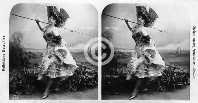 Portrait of a costumed woman, early 20th century.Artist: Aristophot