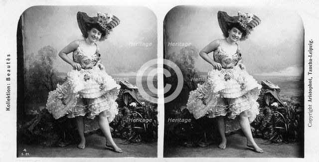 Portrait of a costumed woman, early 20th century.Artist: Aristophot