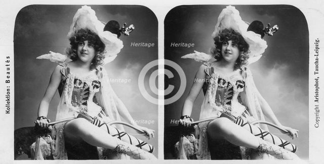 Portrait of a costumed woman, early 20th century.Artist: Aristophot
