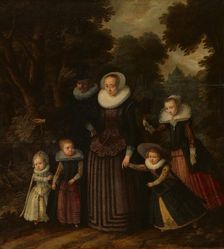 Portrait of a Couple and Four Children, c.1620-c.1625. Creator: Anon