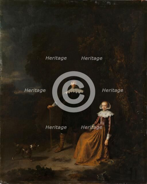 Portrait of a Couple in a Landscape, 1630-1675. Creator: Gerrit Dou.