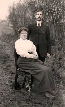 Portrait of a couple outdoors, early 20th century