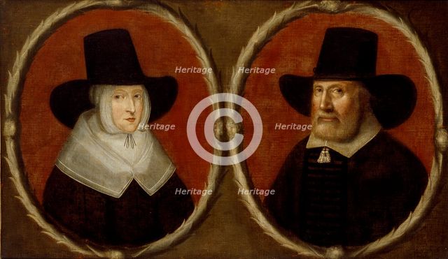 Portrait of a Couple, said to be John Tradescant the Elder and his Wife Elizabeth, c1630. Artist: Unknown.