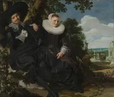 Portrait of a Couple, Probably Isaac Abrahamsz Massa and Beatrix van der Laen, c.1622. Creator: Frans Hals