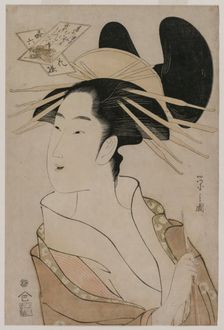 Portrait of a Courtesan Holding a Pipe..., mid 1790s. Creator: Ch?bunsai Eishi (Japanese, 1756-1829)
