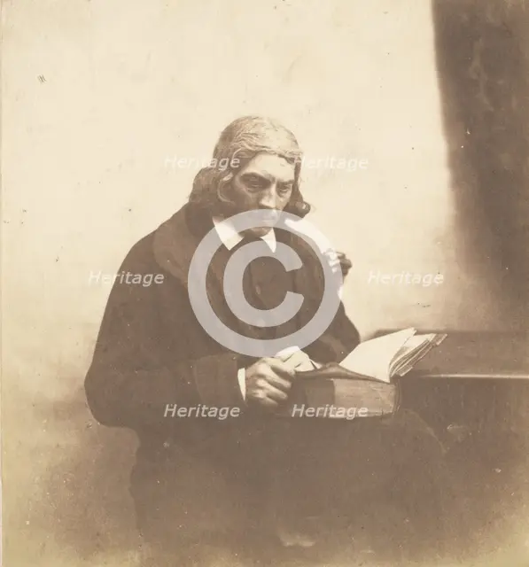 Portrait of a Clergyman with a Book, about 1852-1856. Creator: Roger Fenton.