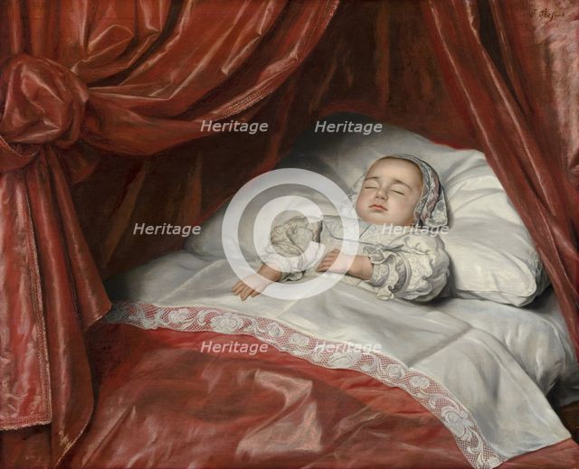 Portrait of a Deceased Girl, probably Catharina Margaretha van Valkenburg. Creator: Johan Thopas.
