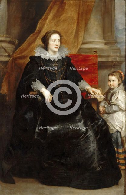 Portrait of a distinguished lady with her daughter, ca 1632. Creator: Dyck, Sir Anthony van (1599-1641).