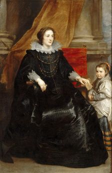 Portrait of a distinguished lady with her daughter, ca 1632. Creator: Dyck, Sir Anthony van (1599-1641)