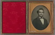 Portrait of a distinguished-looking man with moustache, about 1854. Creator: Unknown