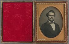 Portrait of a distinguished-looking man with moustache, about 1854. Creator: Unknown
