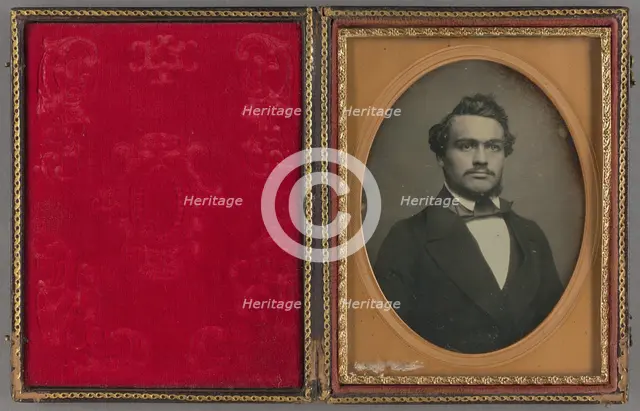 Portrait of a distinguished-looking man with moustache, about 1854. Creator: Unknown.