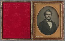 Portrait of a distinguished-looking man with moustache, about 1854. Creator: Unknown