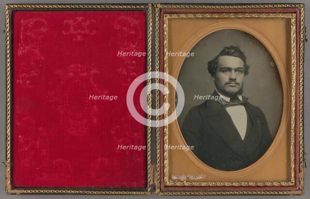 Portrait of a distinguished-looking man with moustache, about 1854. Creator: Unknown.