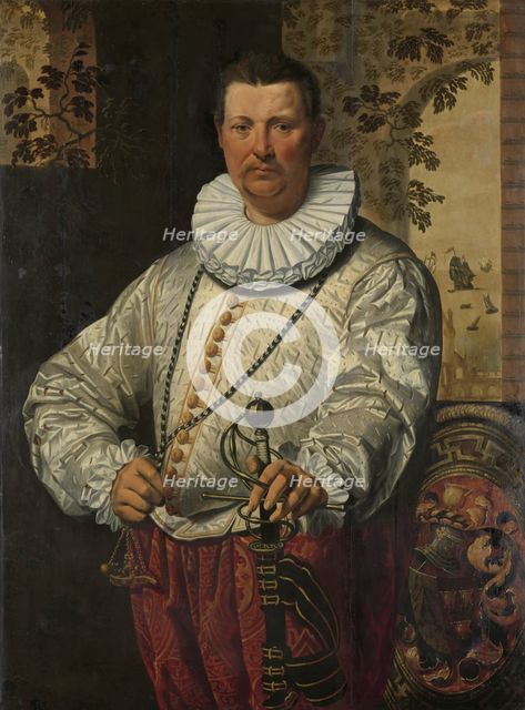 Portrait of a Dutch Admiral of the Fleet, 1570-1610. Creator: Circle of Pieter Pietersz.