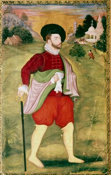 Portrait of a European, Mughal School, Akbar Period, late 16th Century