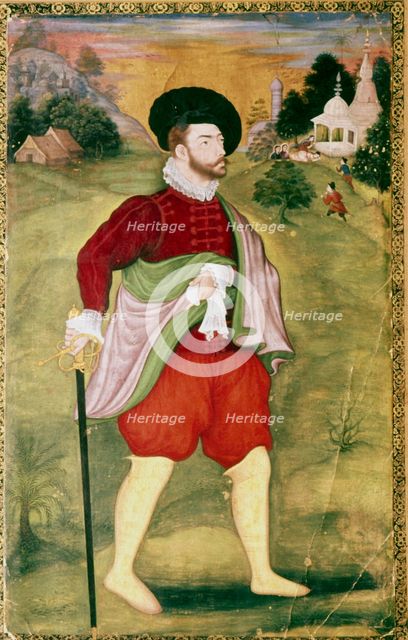 Portrait of a European, Mughal School, Akbar Period, late 16th Century. Artist: Unknown.