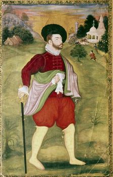 Portrait of a European, Mughal School, Akbar Period, late 16th Century