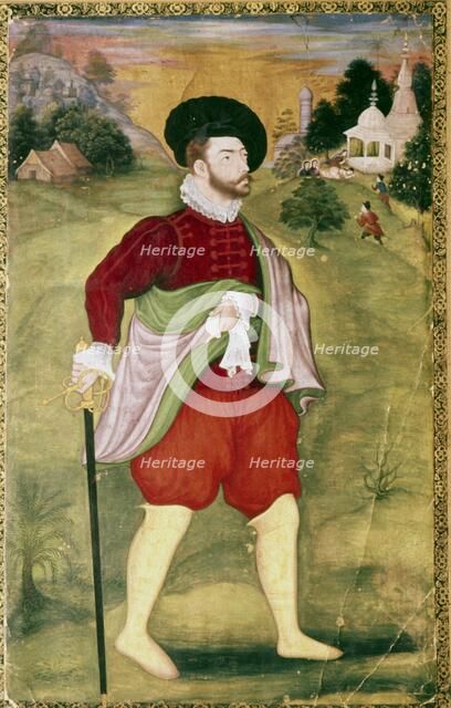 Portrait of a European, Mughal School, Akbar Period, late 16th Century. Artist: Unknown.