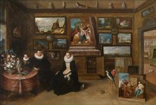 Portrait of a Family in a Collector's Cabinet, 1628-1629. Creator: Frans Francken II