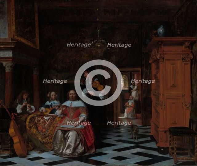Portrait of a Family Playing Music, 1663. Creator: Pieter de Hooch (Dutch, 1629-1684).