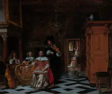 Portrait of a Family Playing Music, 1663. Creator: Pieter de Hooch (Dutch, 1629-1684)