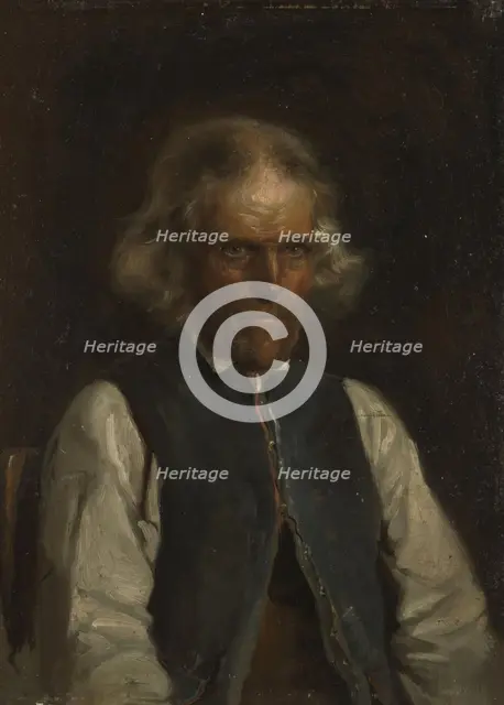 Portrait of a Farmer from Voss, 1855. Creator: Adolph Tidemand.