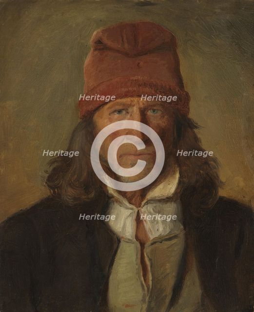 Portrait of a Farmer from Vossevangen, probably 1855. Creator: Adolph Tidemand.