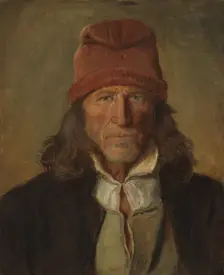 Portrait of a Farmer from Vossevangen, probably 1855. Creator: Adolph Tidemand