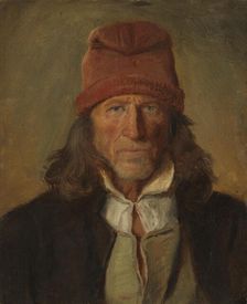 Portrait of a Farmer from Vossevangen, probably 1855. Creator: Adolph Tidemand
