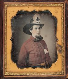Portrait of a Fireman, c. 1850. Creator: Unknown