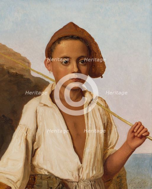 Portrait of a fisherman boy from Capri,  c.1844. Creator: Christen Kobke.