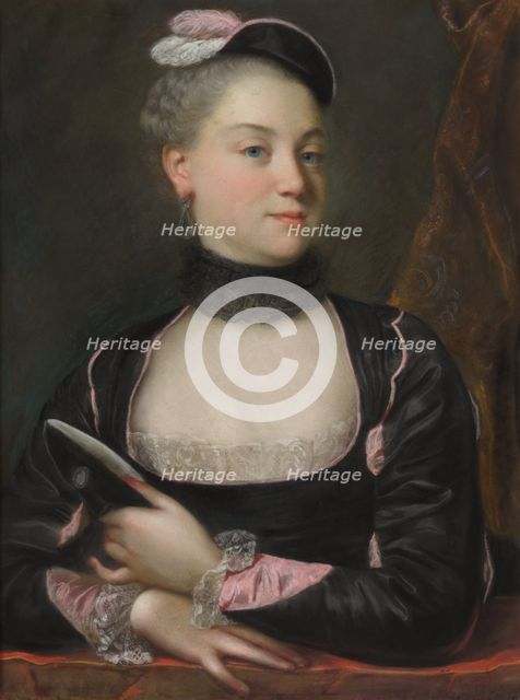Portrait of a French Actress, c. 1746. Creator: Jacques-Charles Allais (French, c. 1704-c. 1759), attributed to.