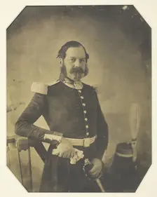 Portrait of a French Military Officer, c. 1855. Creator: Unknown