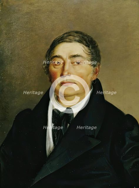 Portrait of a gentleman, 1841. Creator: Josef Holzl.