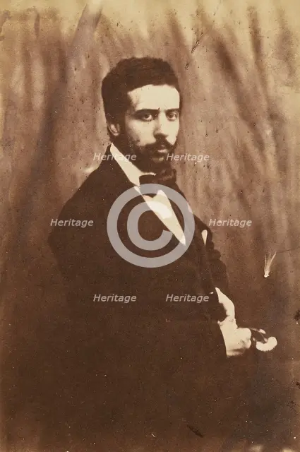 Portrait of a Gentleman, 1854. Creators: Achille Deveria, Théodule Deveria.