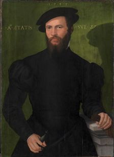 Portrait of a Gentleman aged 27, 1545. Creators: Master of the 1540s, Georg Pencz