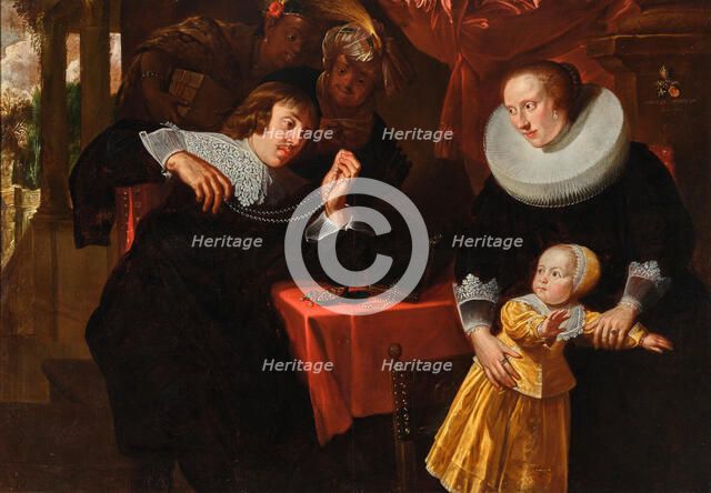 Portrait of a gentleman examining jewelry in the presence of his family, 1640. Creator: Hulsman, Johann (around 1610-vor 1652).