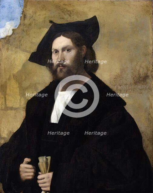 Portrait of a gentleman in black, 1521. Creator: Basaiti, Marco (c. 1470-1530).